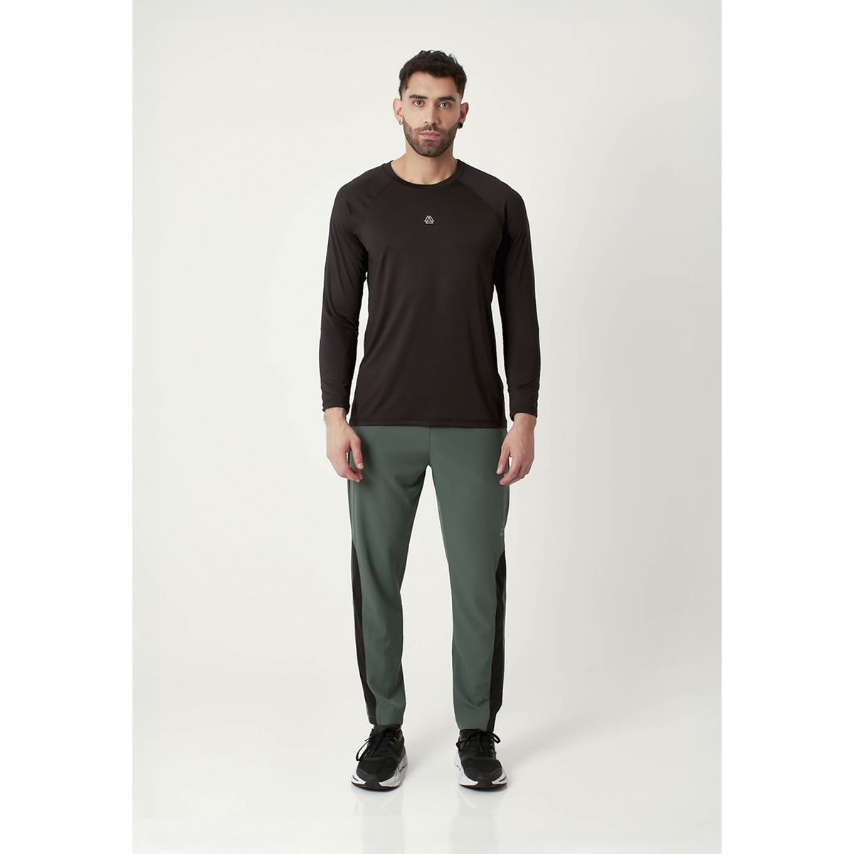 BELIFE - Camiseta manga larga negra para hombre