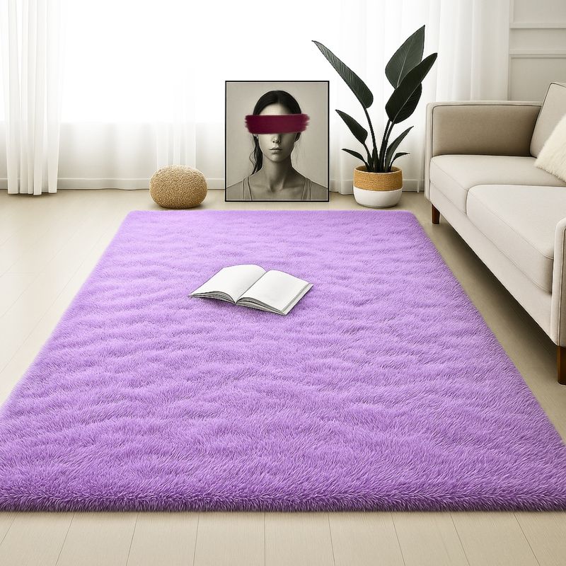 GENERICO - Tapete Alfombra Peluda Lila Sala Habitación Oficina