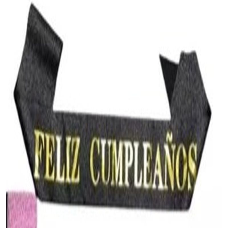 GENERICO - Banda Feliz Cumpleaños Escarchada negra letras Doradas