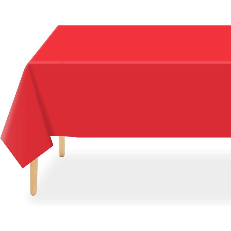 GENERICO - Mantel Plástico Rectangular Para Fiestas Tipo Tela rojo