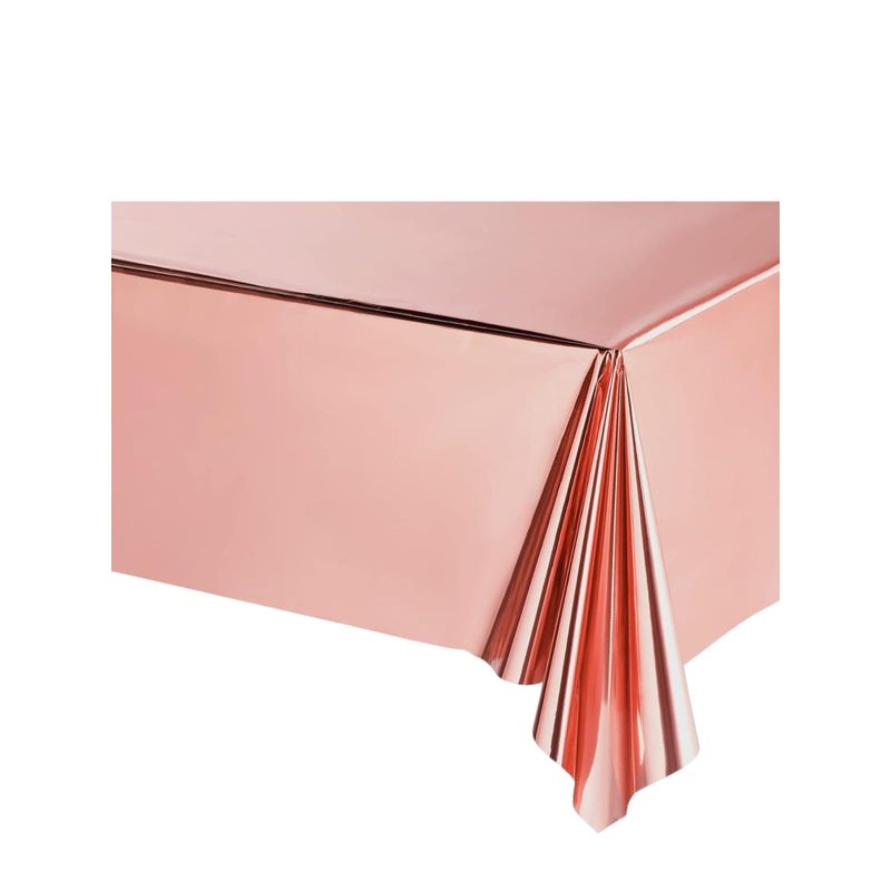 GENERICO - Mantel Metalizado plastico color Oro Rosa