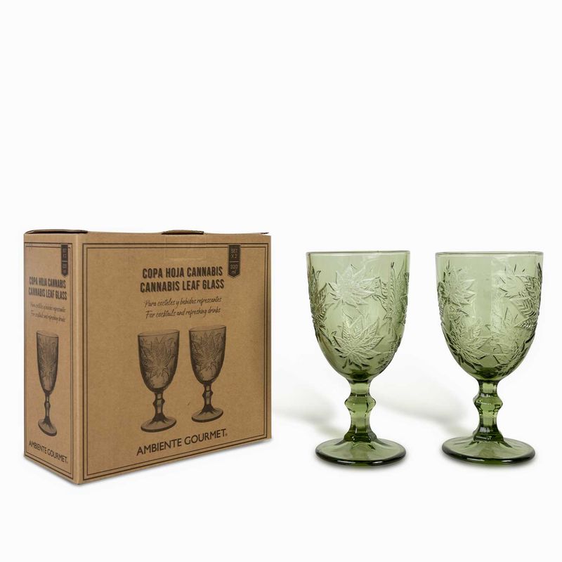 AMBIENTE GOURMET - Copa hoja cannabis setx2