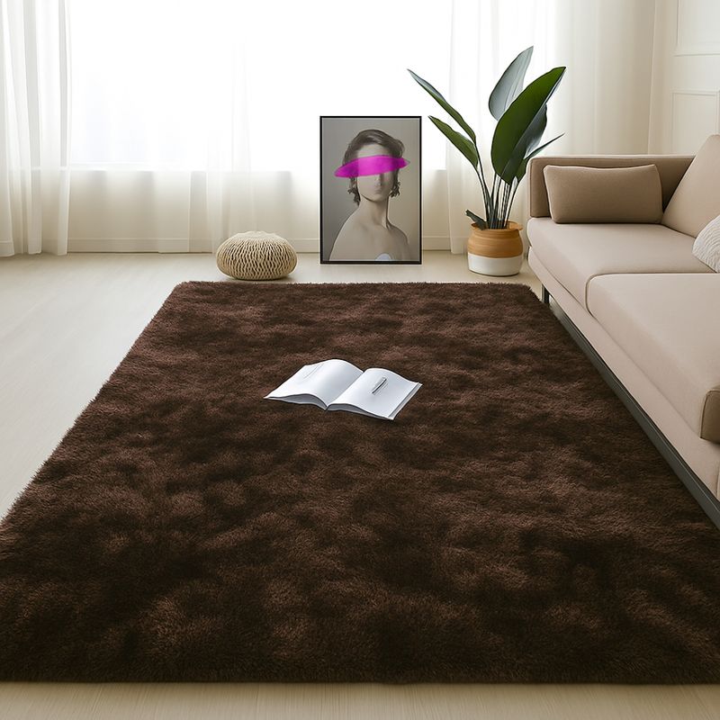 GENERICO - Tapete Alfombra Peluda  Marrón Sala Habitación Oficina