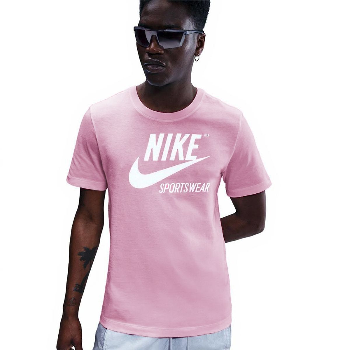 NIKE - Camiseta Nike M Nsw Tee Crew Archive Fs Hombre-Rosa