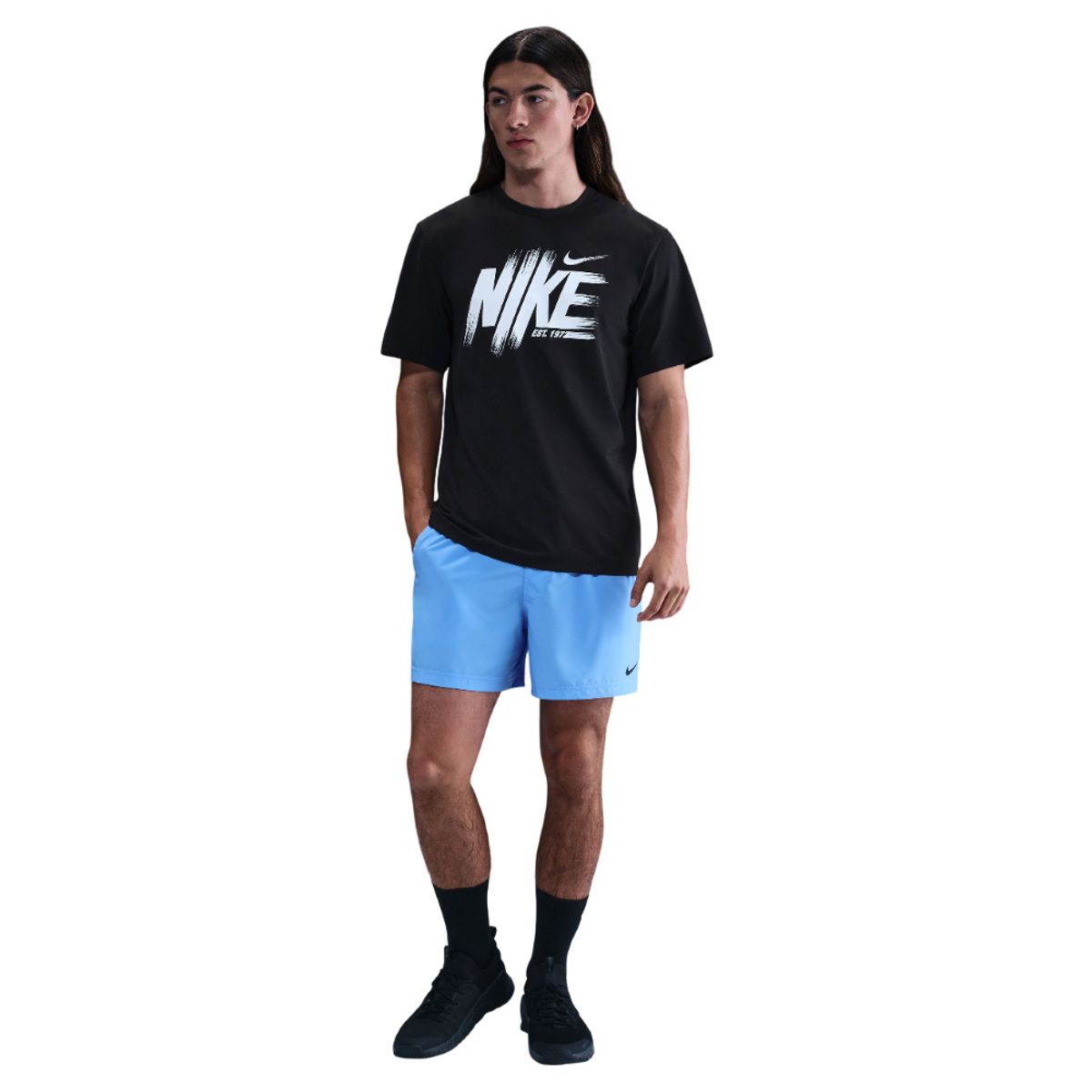 NIKE - Camiseta Nike M Nk Df Uv Hyverse Ss Gfx Hombre-Negro