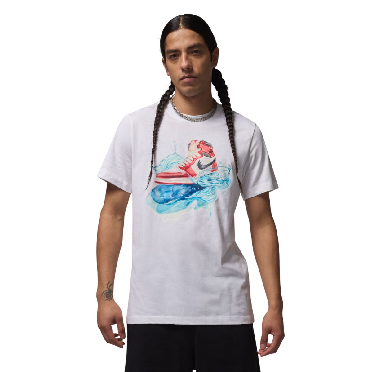 NIKE - Camiseta Nike M J Flt Ess Aj1 Ss Crew Hombre-Blanco