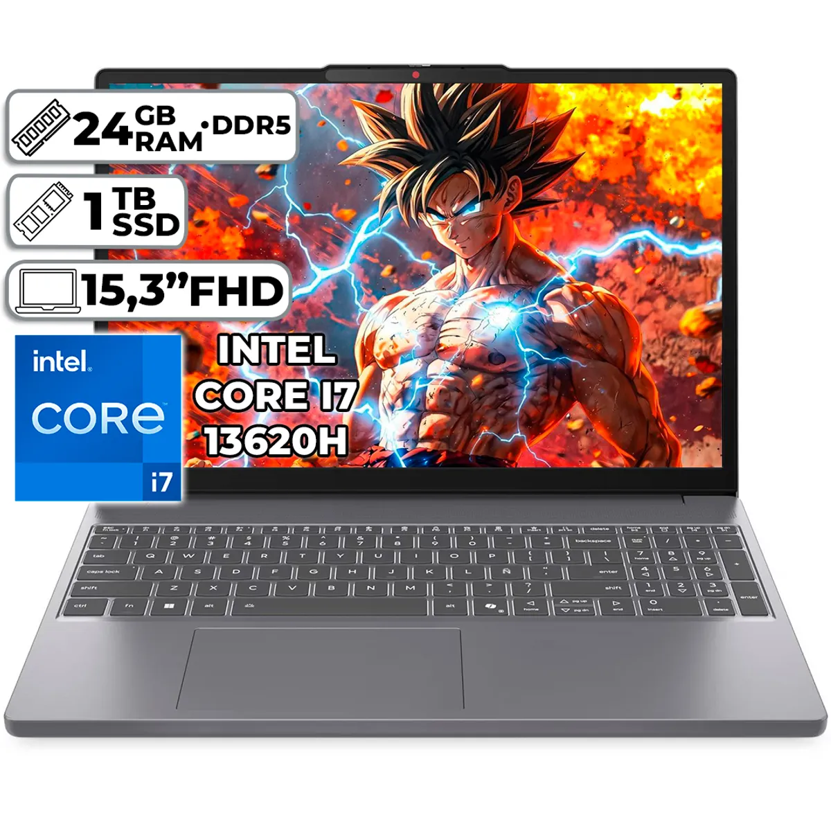 LENOVO - PORTÁTIL LENOVO SLIM 3 15IRH10  INTEL CORE I7-13620H 24GB RAM 1TB SSD 15.3" FHD WUXGA