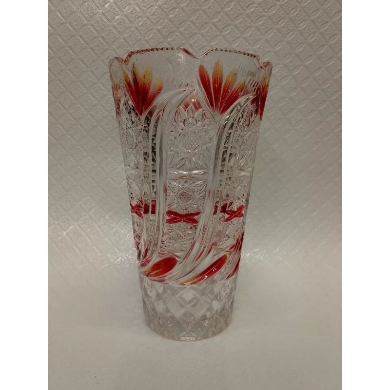SIN ETIQUETAS - Florero En Cristal Murano Antiguo Italy Talla De Flores
