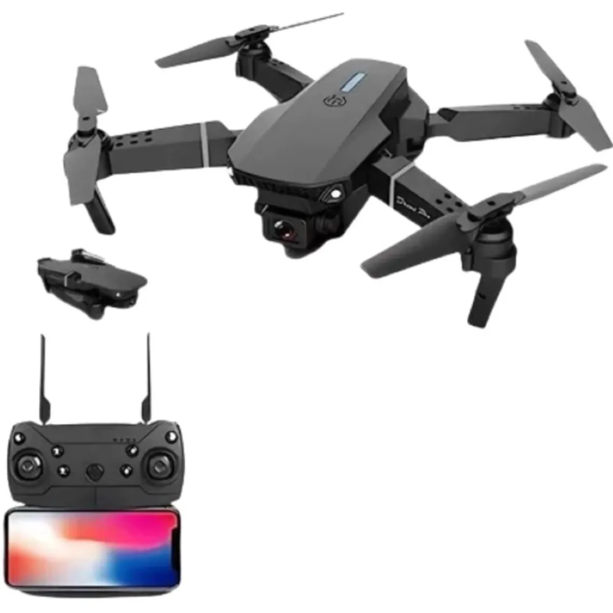 ZHOPI CO - Drone Plegable 4k Hd Doble Camara E88 Con 3 Baterias