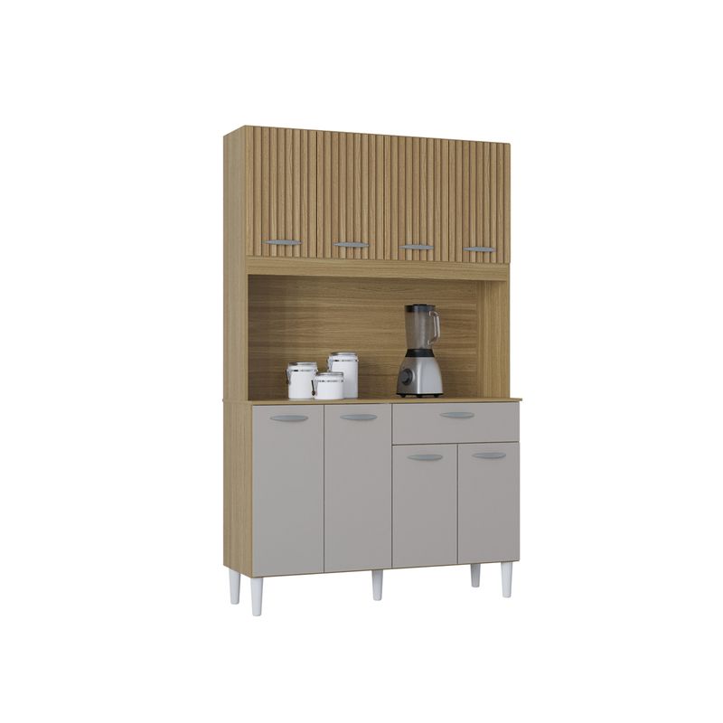 GENERICO - Alacena Para Cocina Cassia 8 Puertas 1 Cajon Damasco Acanalado