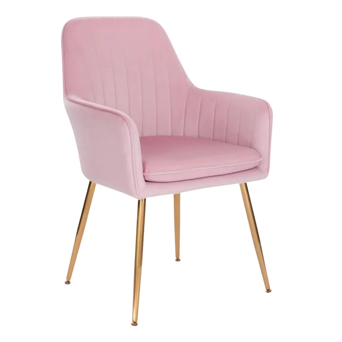 MOBLIHOUSE - Silla De Comedor Terciopelo Valencia Rosada