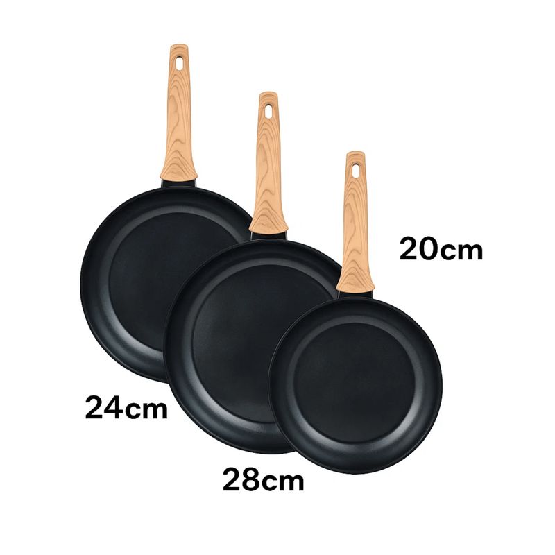 BERGNER - Set x3 Sartenes Fusión Aluminio Forjado 20, 24 y 28 cm Antiadherente