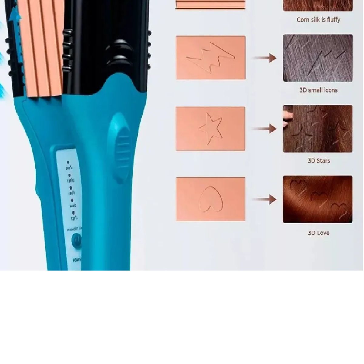 SKY - Plancha Alisador Cabello Placas Intercambiables Figuras 3d