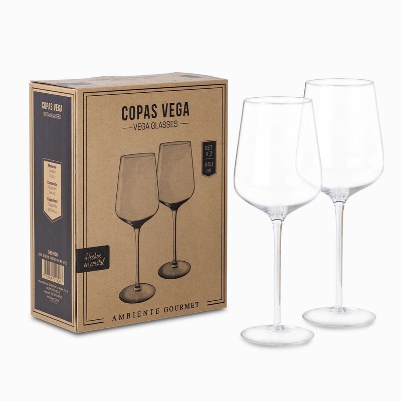 AMBIENTE GOURMET - Copa vega en cristal 650 ml setx2