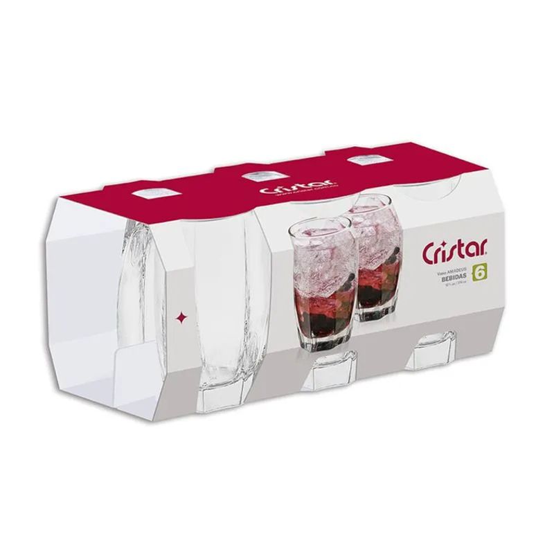 CRISTAR - Set X6 Unidades de Vasos Amadeus Cristar 0400CL6