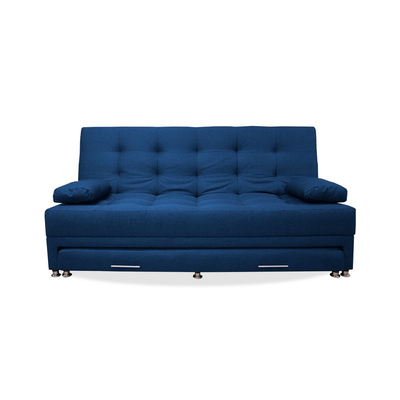 GENERICO - Sofa Cama Senn Nido Tarima Azul Petroleo + Cojin Multiuso