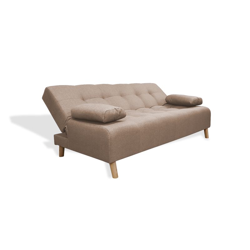 GENERICO - Sofa Cama Sabathy 3 Puestos Camel + Cojines