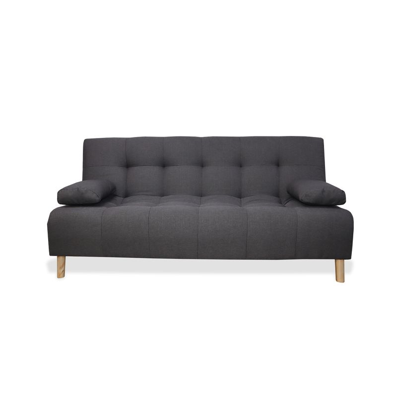 GENERICO - Sofa Cama Sabathy 3 Puestos Gris + Cojines