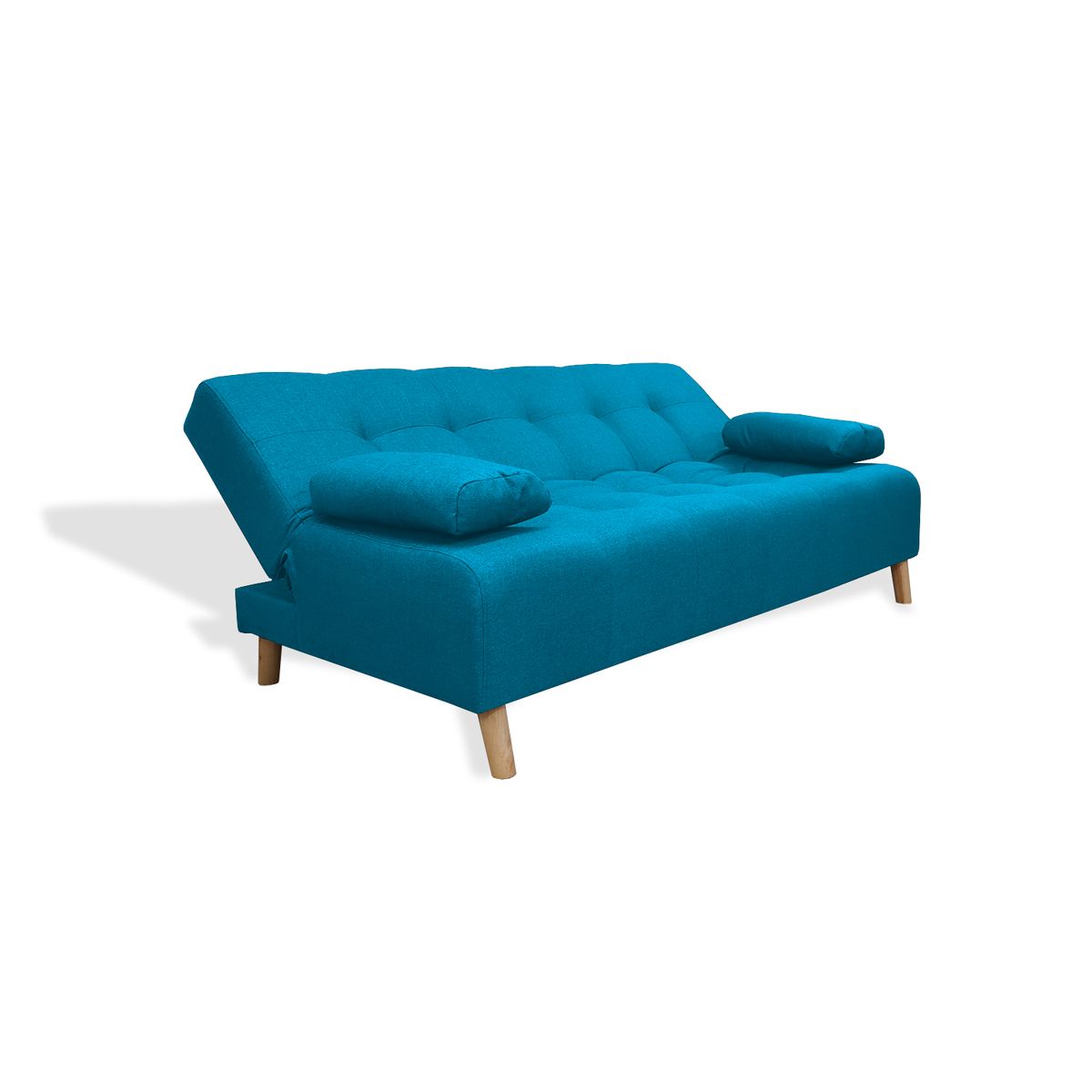 GENERICO - Sofa Cama Fischer 3 Puestos Turquesa + Cojines