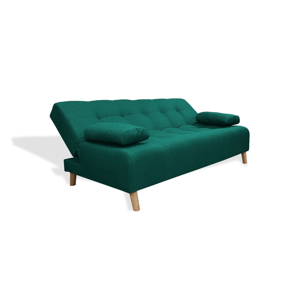GENERICO - Sofa Cama Fischer 3 Puestos Verde + Cojines