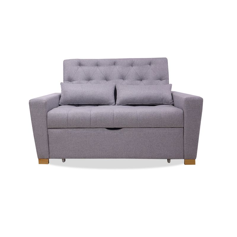 GENERICO - Sofa Cama Ackerman Gris + Cojines Espaldar