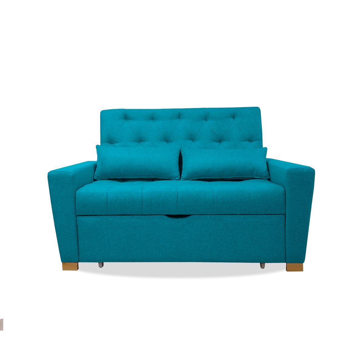 GENERICO - Sofa Cama Ammann Turquesa + Cojines Espaldar