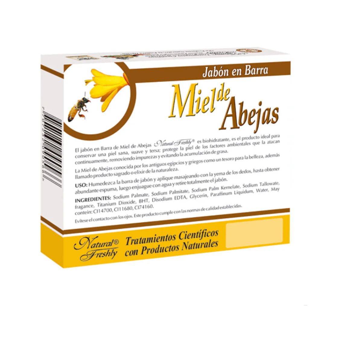 NATURAL FRESHLY - JABON EN BARRA MIEL DE ABEJAS X 90 GR.