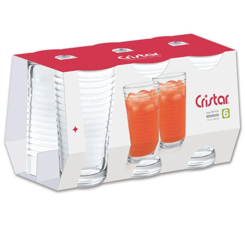 CRISTAR - Set X6 Unidades de Vasos Óptico Cristar 0292CL