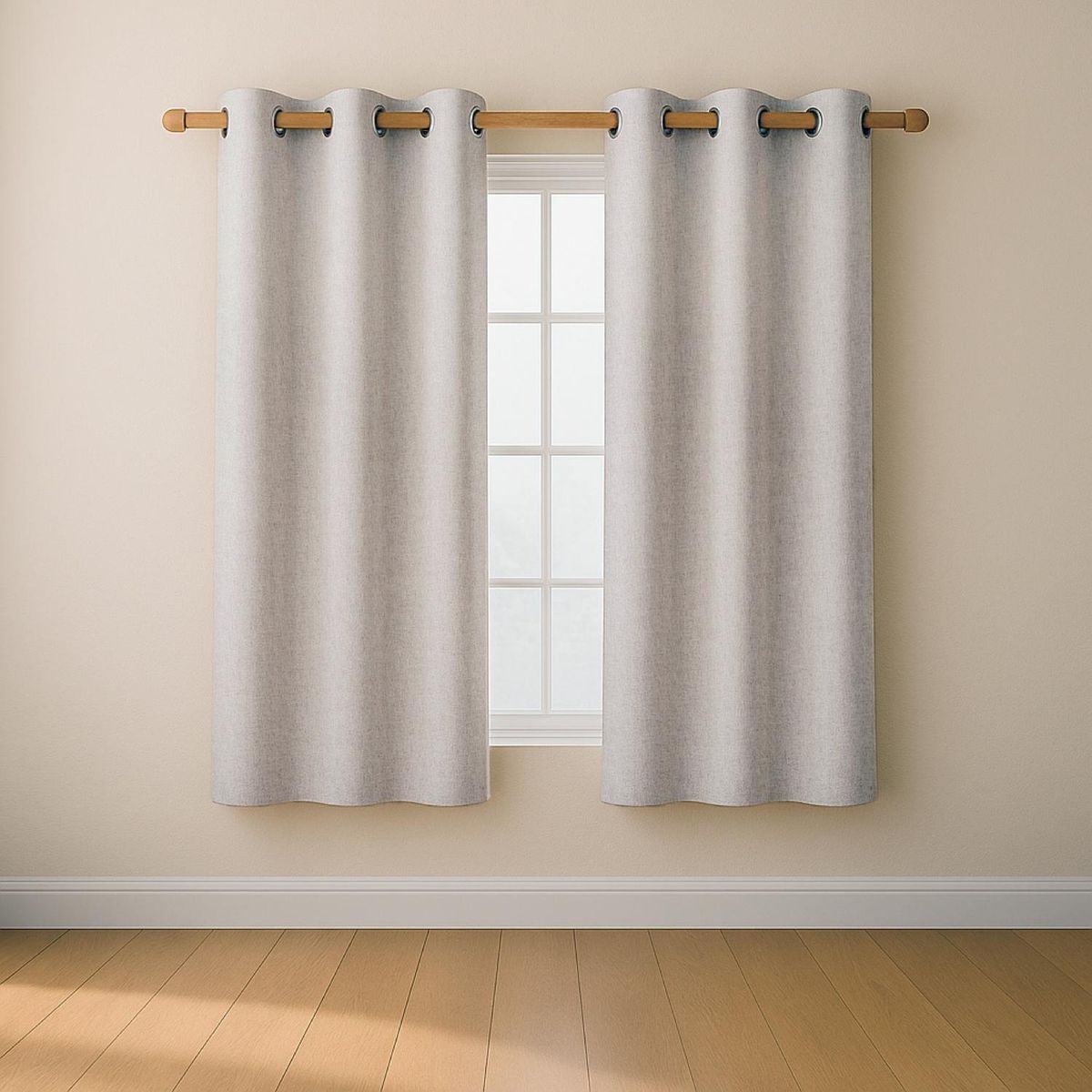CASATUA - Cortina Blackout 100% Casatua 2 Paños 107x160cm Textura Lino - Beige