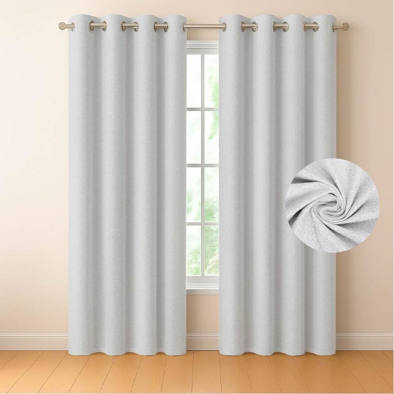 CASATUA - Cortina 100% Blackout Casatua 2 Paños Tipo Lino 220 x 140cm - Crema