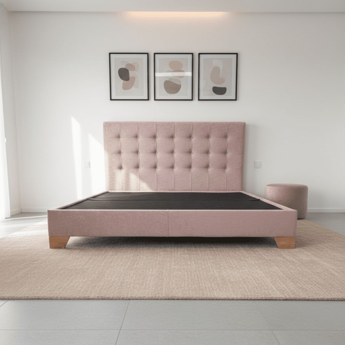 ESTILO Y CONFORT - Basecama y Cabecero 140x190 Rosa