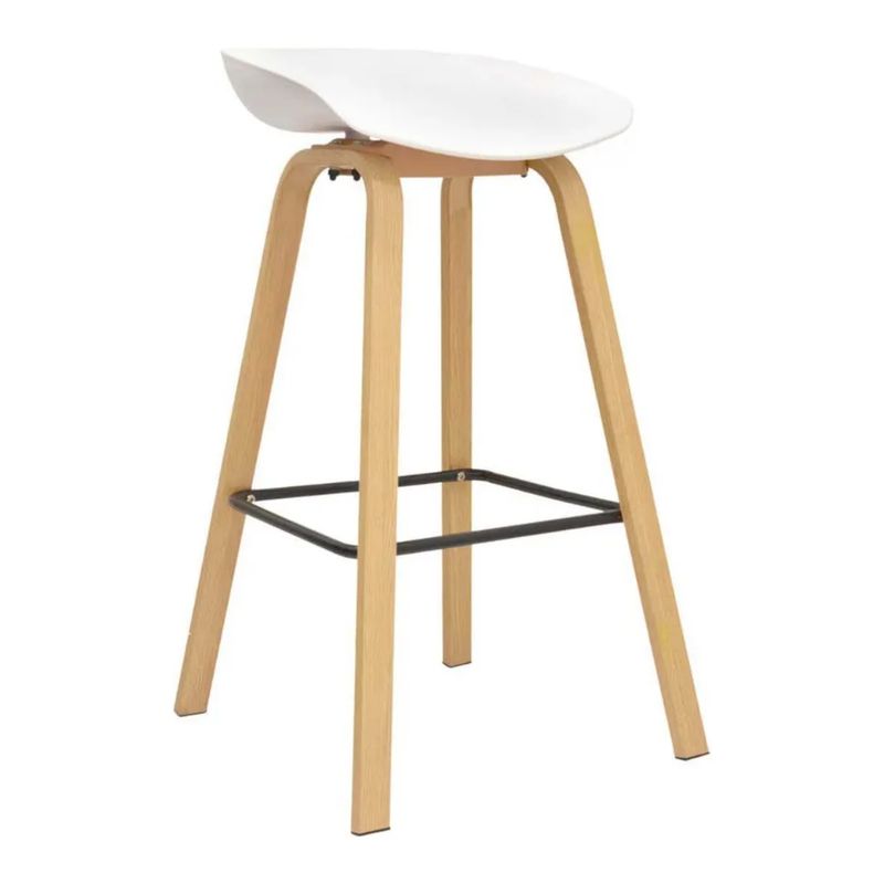 BONNO - Silla Para Barra Misuri Bonno Moderna Cómoda Color Blanco