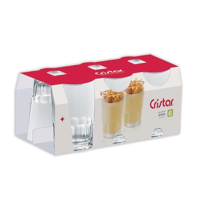 CRISTAR - Set X6 Unidades de Vasos Nova Jugos Cristar 0258CL6