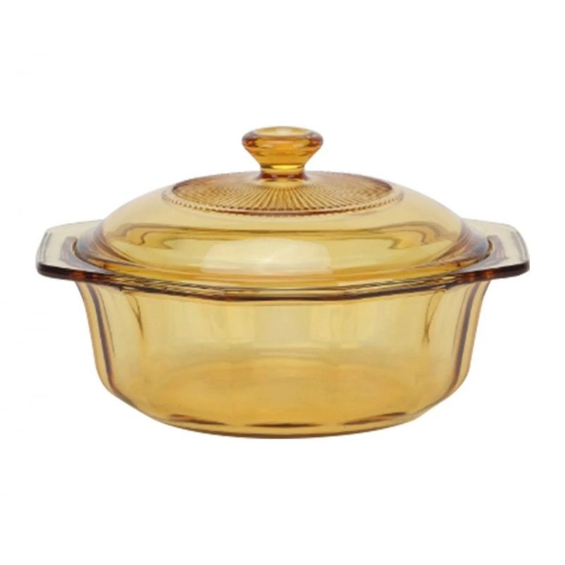 HOME ELEMENTS - Olla 1.5 Litros Refractaria Vidrio con Tapa