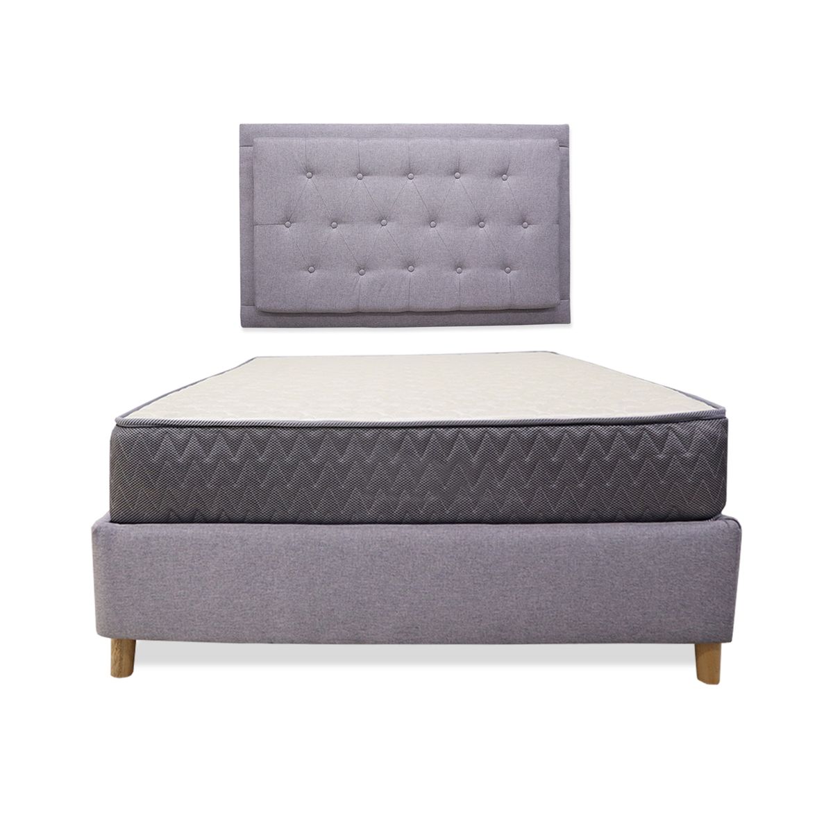 GENERICO - Combo Base Cama y Colchón Jordan 100 Sencillo mas espaldar