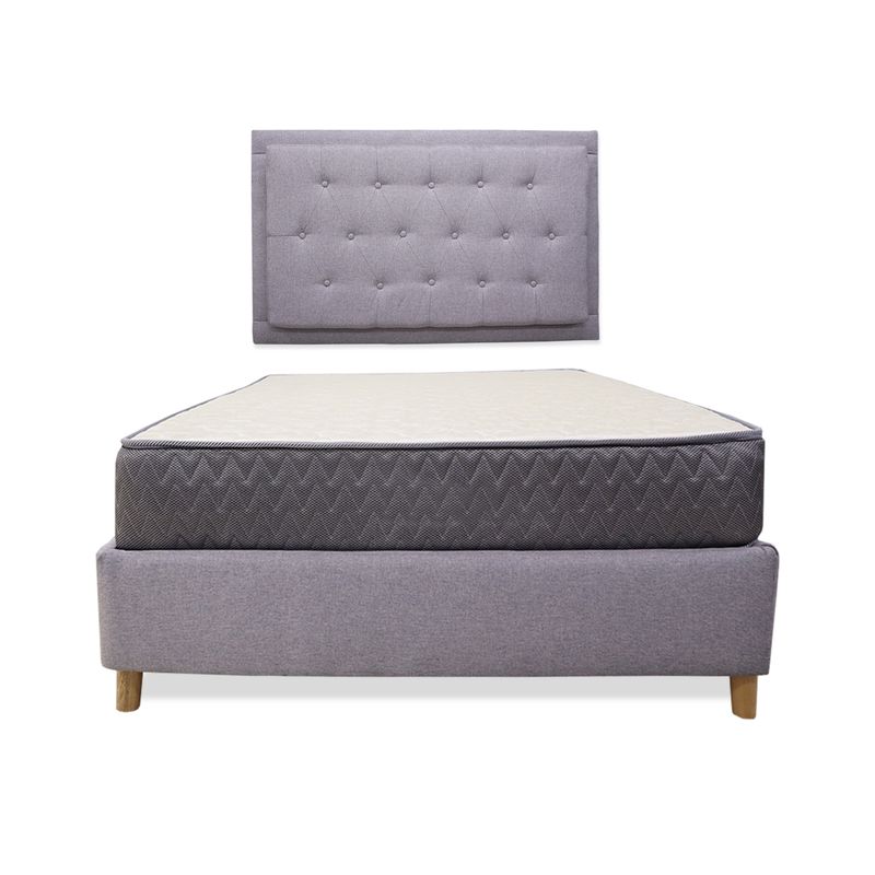 GENERICO - Combo Base Cama y Colchón Jordan 140 Doble mas espaldar