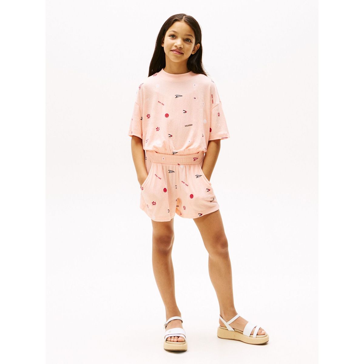 TOMMY HILFIGER - Conjunto multicolor de Camiseta y Pantalonetas color block Tommy Hilfiger