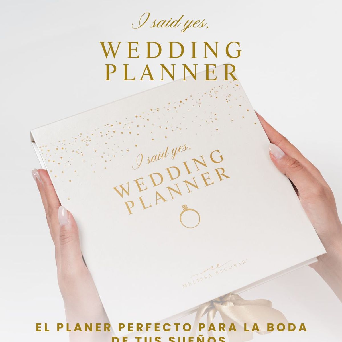MELISSA ESCOBAR - WEDDING PLANNER, mi diario financiero, blanco con dorado, 2025