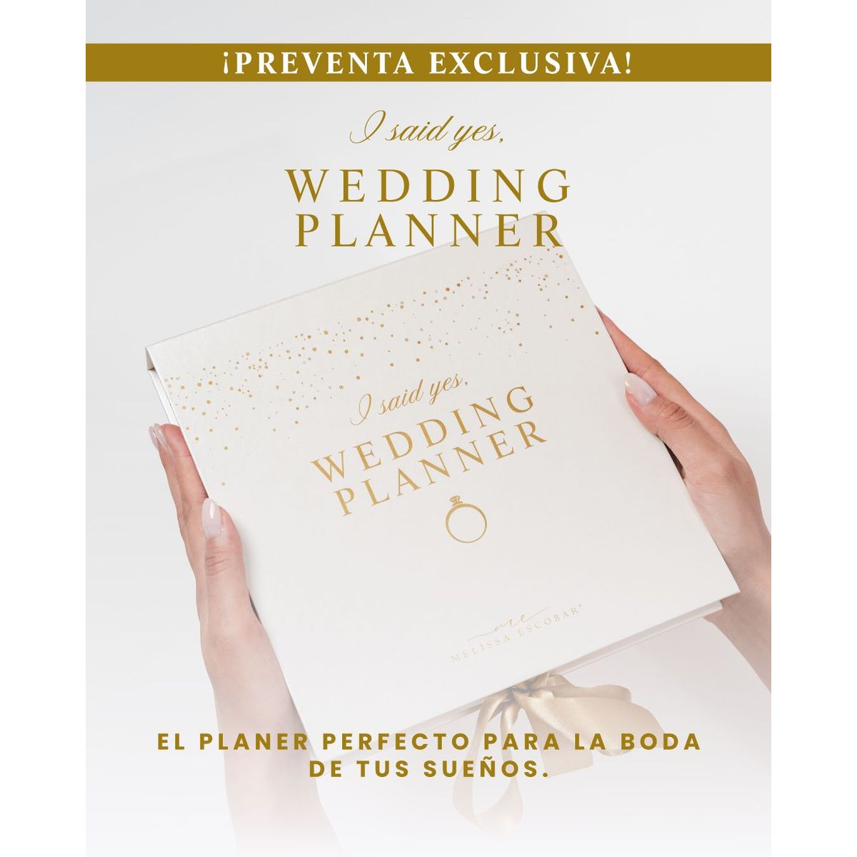 MELISSA ESCOBAR - WEDDING PLANNER, mi diario financiero, blanco con dorado, 2025