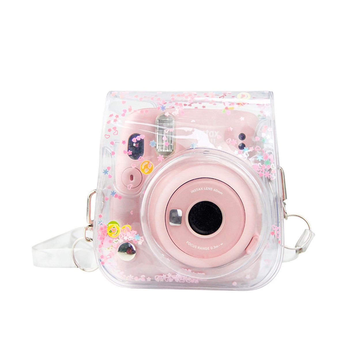GENERICO - Estuche para Cámara Instax Mini 12 /11/ 9 - Transparente Rosado