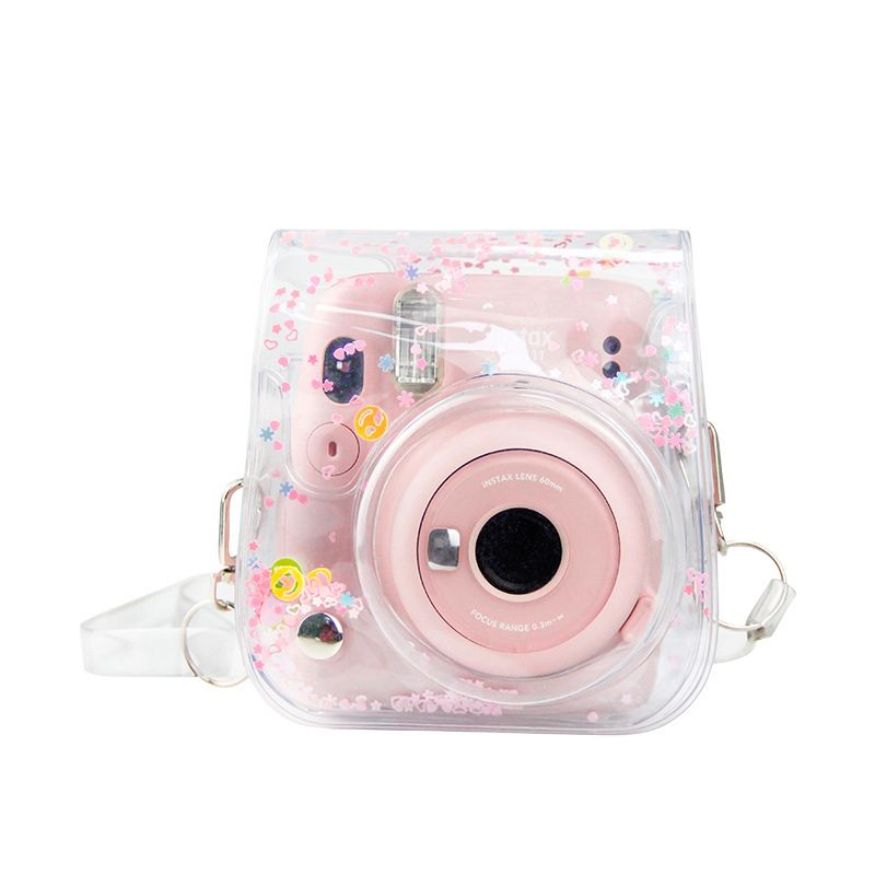 GENERICO - Estuche para Cámara Instax Mini 12 /11/ 9 - Transparente Rosado