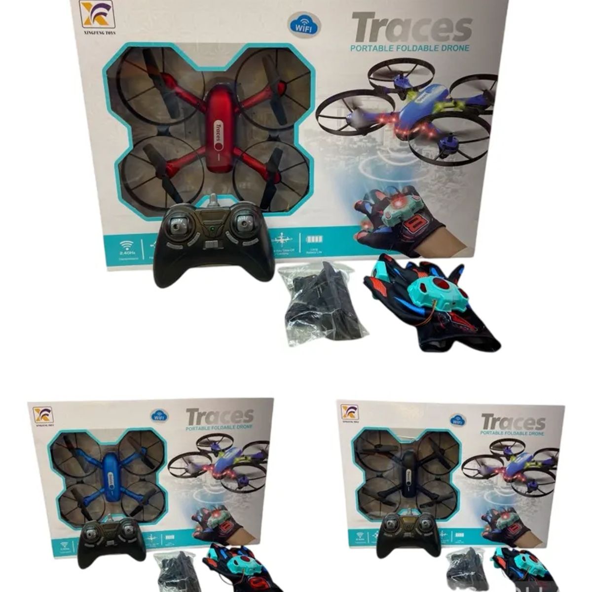 GENERICO - Dron Vuelo Inteligente Control Remoto Guante Sensor Luces