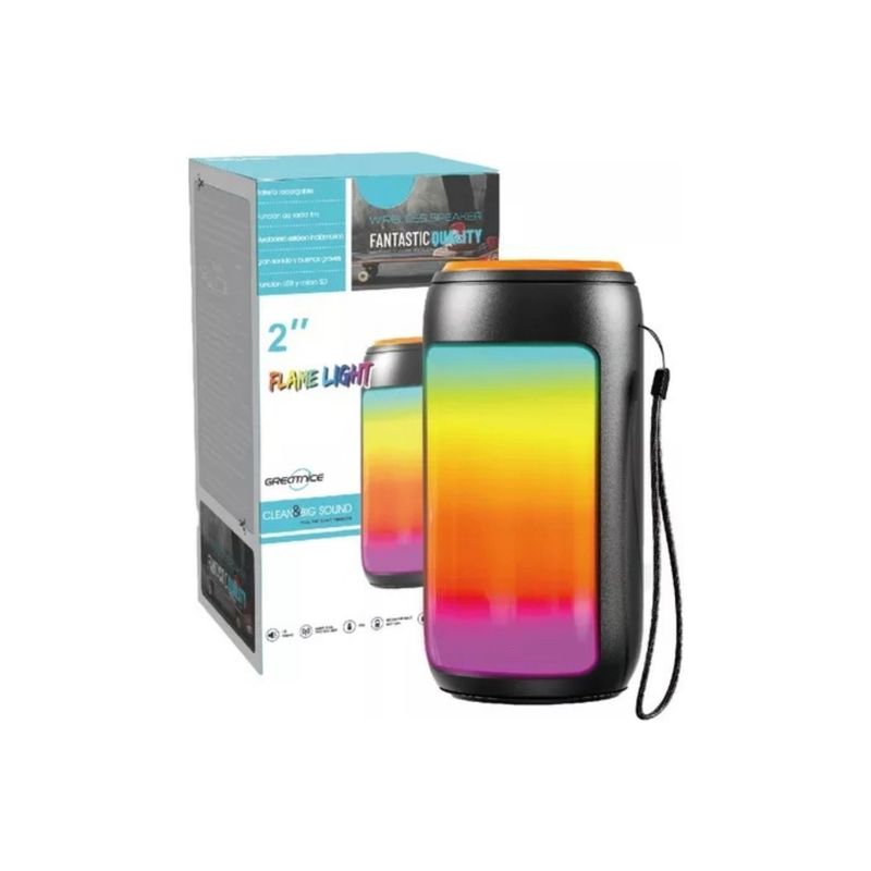 GENERICO - Parlante 2 GTS 1731 Bocina Portatil Bluetooth Cilindrico Luz Led