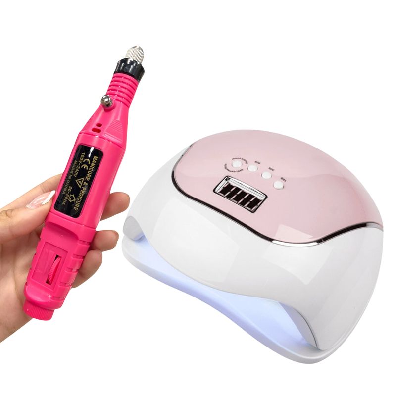 GENERICO - Kit Pulidor Drill + Lampara Led Uv Uñas 120 Watts