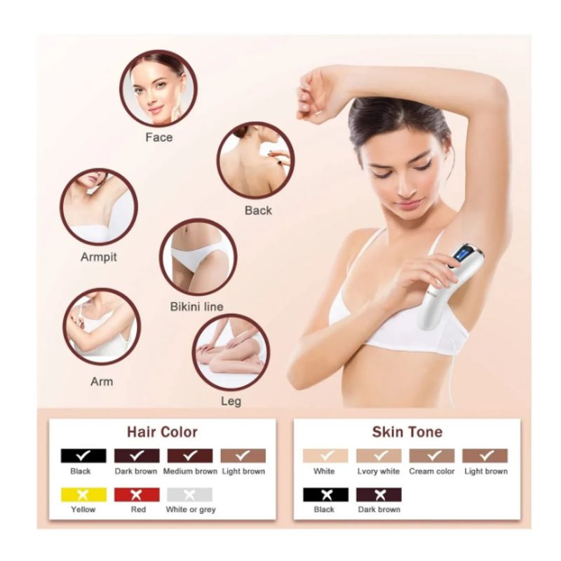GENERICO - Depiladora Laser Ipl 999.990 Destellos Sin Dolor Blanco