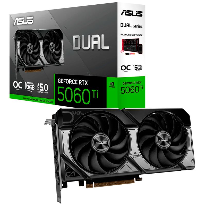 ASUS - Tarjeta De Vídeo Asus GeForce RTX 5060 Ti Dual OC GDDR7 16GB