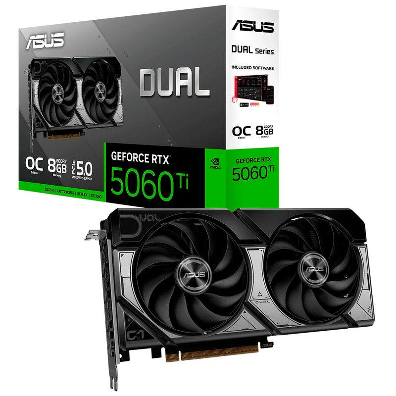 ASUS - Tarjeta De Vídeo Asus GeForce RTX 5060 Ti Dual OC GDDR7 8GB