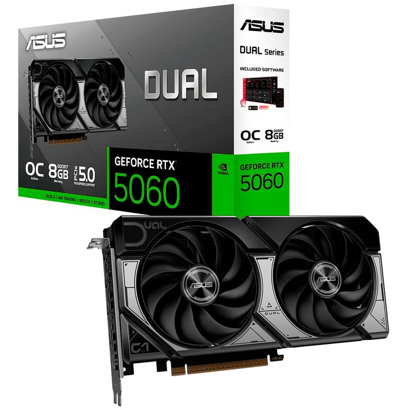 ASUS - Tarjeta De Vídeo Asus GeForce RTX 5060 Dual OC GDDR7 8GB