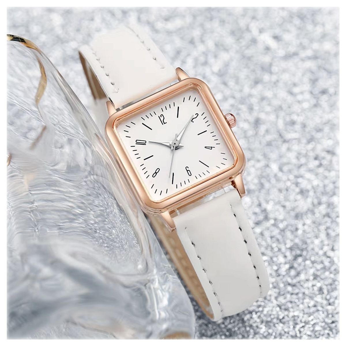 J&R - Lindo Conjunto Reloj de Cuarzo + Pulsera de Corazón - Blanco