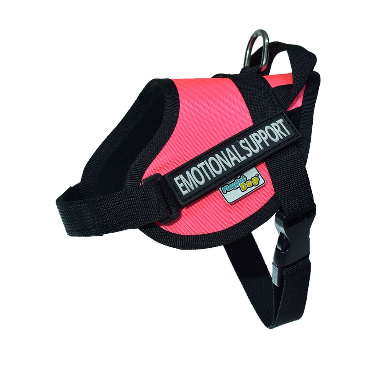 GENERICO - Arnes K9 Talla S Fucsia Con 2 Parches Emotional Support